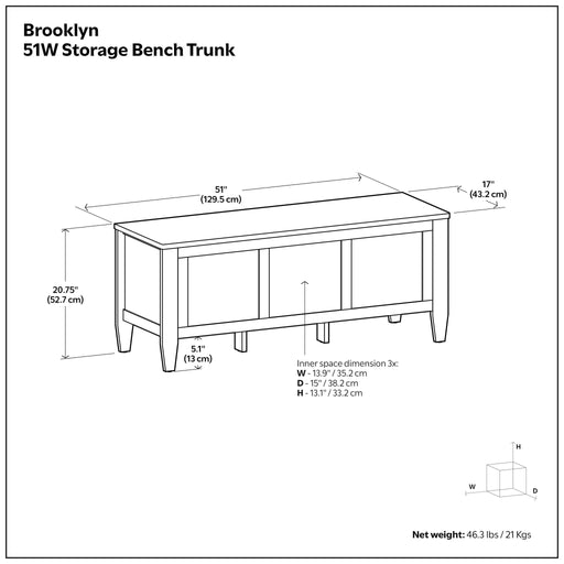 Brooklyn - Storage Bench - Black Simpli-Home