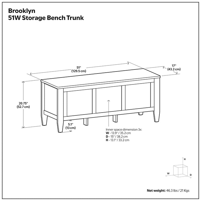 Brooklyn - Storage Bench - Black Simpli-Home