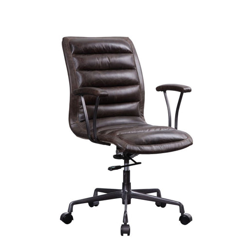 Zooey - Office Chair - Distress Chocolate Top Grain Leather ACME