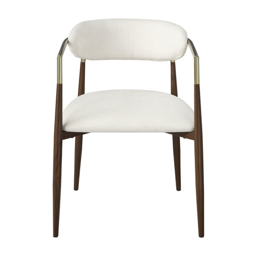 Clayten - Arm Chair (Set of 2) - Brown Oak / Off White Acme