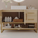 Bathroom Vanity With Vessel Sink Accent Free Standing Cabinet - Ameican White Oak / Gold / White Home Essentials