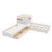 L-Shaped Bed Frame With Trundle, Built In Desk & LED Lighting Hearth and Haven