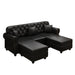 Upholstered Sofa With Nailhead Trim, Rolled Armrests With Ottoman Home Essentials