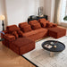 Sectional Sleeper Sofa & Storage Pockets, Modular Couch With Throw Pillows For Living Room Home Essentials