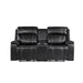 Gary - Power Reclining Loveseat With Cooler In Center Console - Black Global Furniture USA
