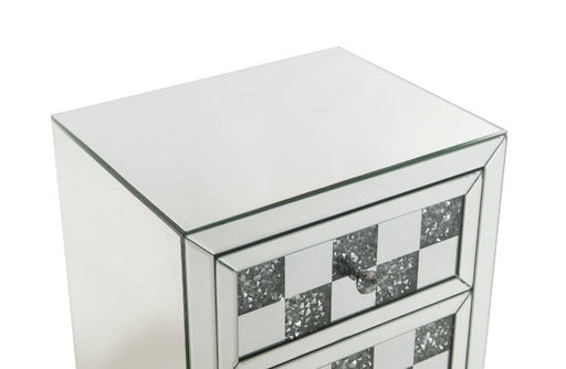 Noralie - 18" X 14" Accent Table With Faux Diamonds - Mirrored ACME