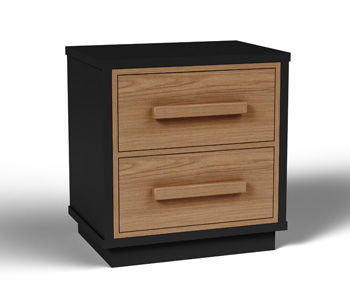 Kozmour - Two Drawer Night Stand - Black / Brown Signature Design by Ashley®