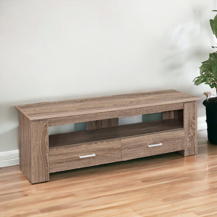 Open Shelving TV Stand - Deep Taupe