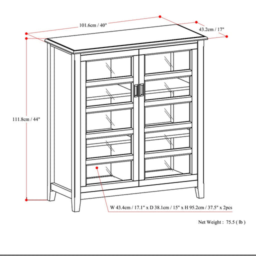 Burlington - Medium Storage Cabinet - Mahogany Brown Simpli-Home