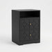 Nightstand With Diamond Carvings Handles, 2 Drawers & Charging Station Home Essentials