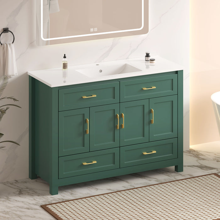 Bathroom Vanity With Sink Combo, 4 Soft Close Doors And 4 Drawers Home Essentials