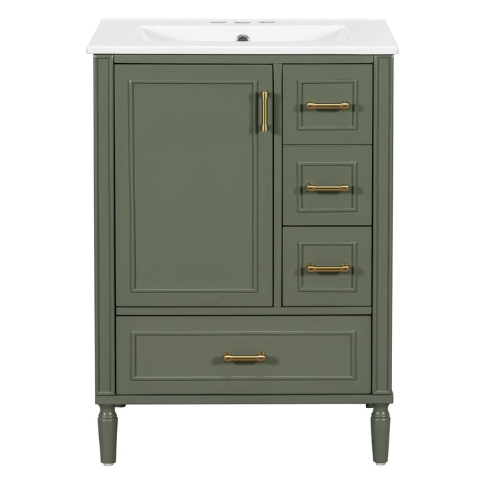 Modern Bathroom Vanity With Sink, Soft Close Doors, 3 Drawers Hearth and Haven
