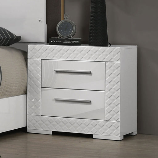 Nightstand With Bar Handle - White Home Essentials