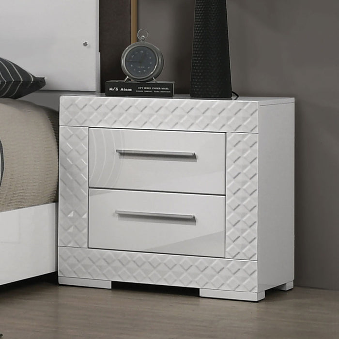 Nightstand With Bar Handle - White Home Essentials