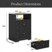 Nightstand With Diamond Carvings Handles, 2 Drawers & Charging Station Home Essentials