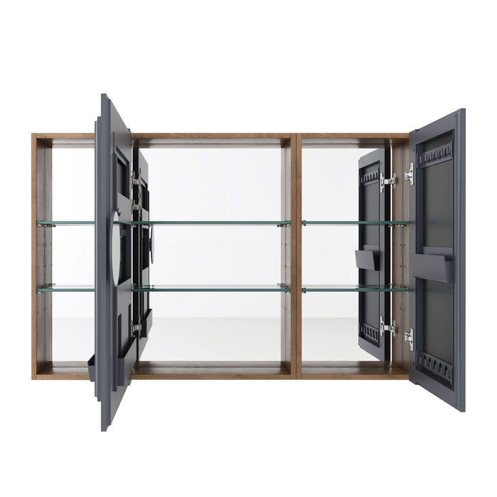 Wall Mounted Bathroom Cabinet With Adjustable Shelves Storage Cabinet - Imitative Oak Home Essentials