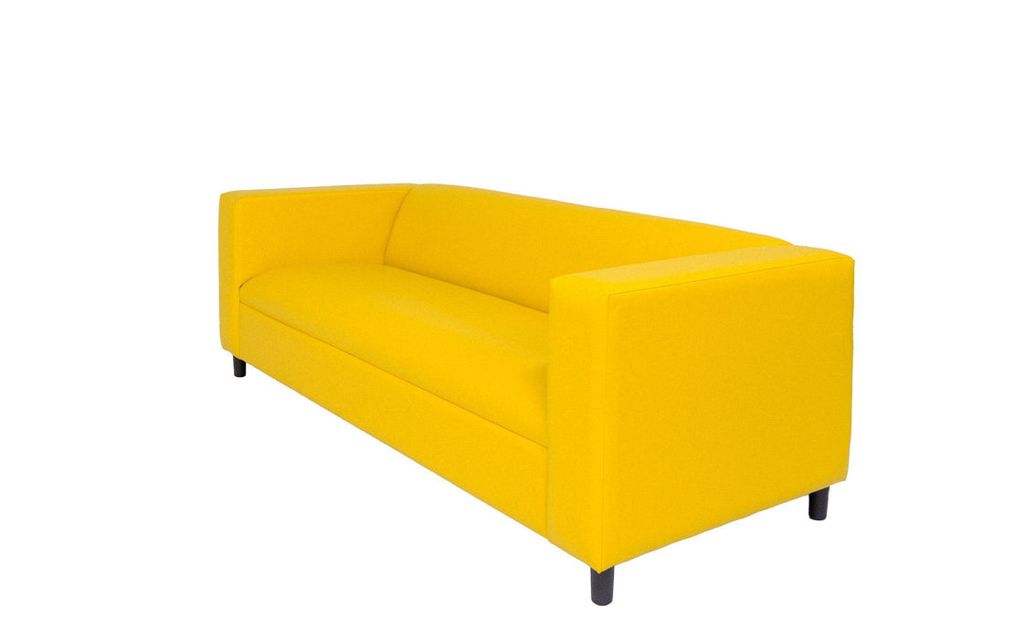 Faux Leather Sofa With Black Legs - Yellow