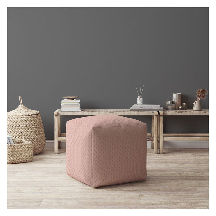 Polyester Pouf Ottoman - Pink