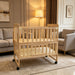 Portable Mini Baby Crib 5 In 1 Convertible With Foldable Storage - Natural Wood Home Essentials
