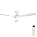52" Low Profile Ceiling Fan With Lights, Quiet Reversible DC Motor, Dimmable LED, 3 Blades - White Daily Nest