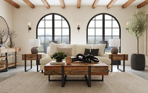 Prescott - Modern Reclaimed Wood Rectangular Sofa Table - Rustic Honey Magnussen Furniture
