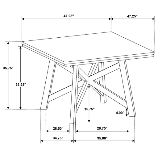 Maxine - Square Counter Height Dining Table - Brown Furniture Max