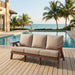 Outdoor Patio 3 Seat Sofa With Sunbrella Cushions - Brown Home Essentials
