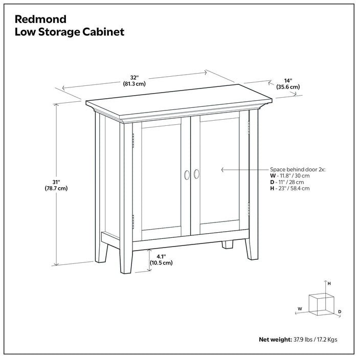 Redmond - Handcrafted Low Storage Cabinet Simpli-Home