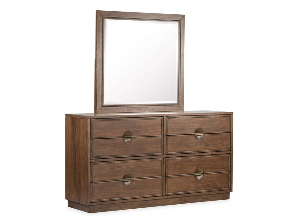 Selena - Double Drawer Dresser With Landscape Mirror - Brown Magnussen Furniture