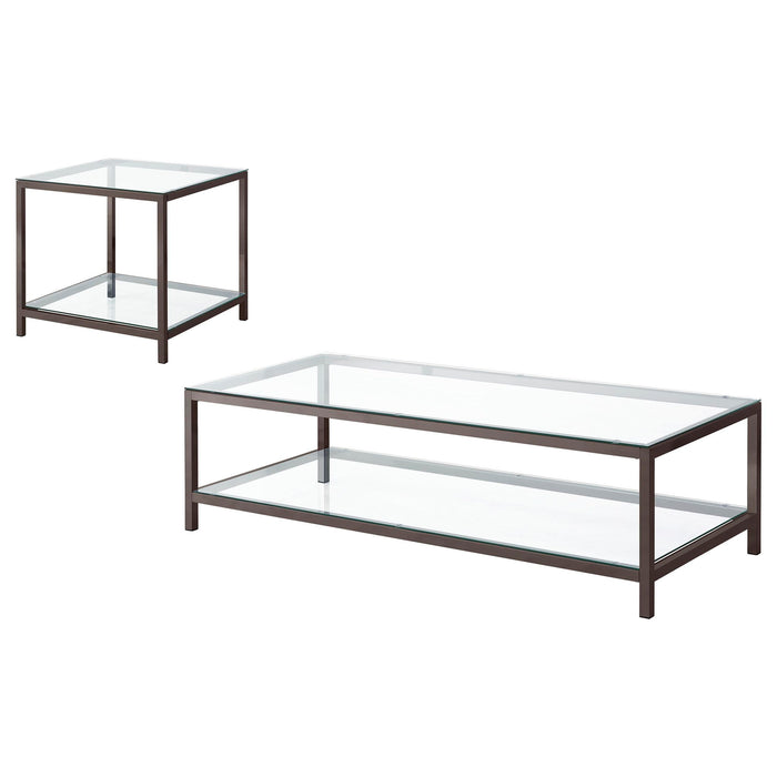 Natasha - 2 Piece Coffee Table Set - Nickel Furniture Max