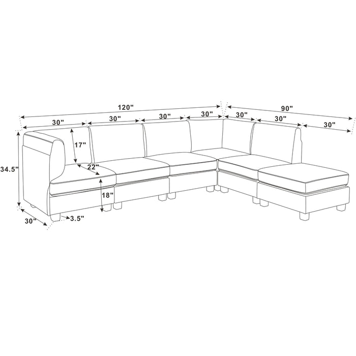 Upholstered Modular Sectional Home Essentials