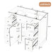 Modern Bathroom Vanity Base Only With 1 Cabinet And 6 Drawers Hearth and Haven