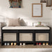 Entryway Shoe Bench With Drawers & Button Tufted Cushion Hearth and Haven