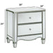 Nightstand With Mirror Panels - Silver Home Essentials