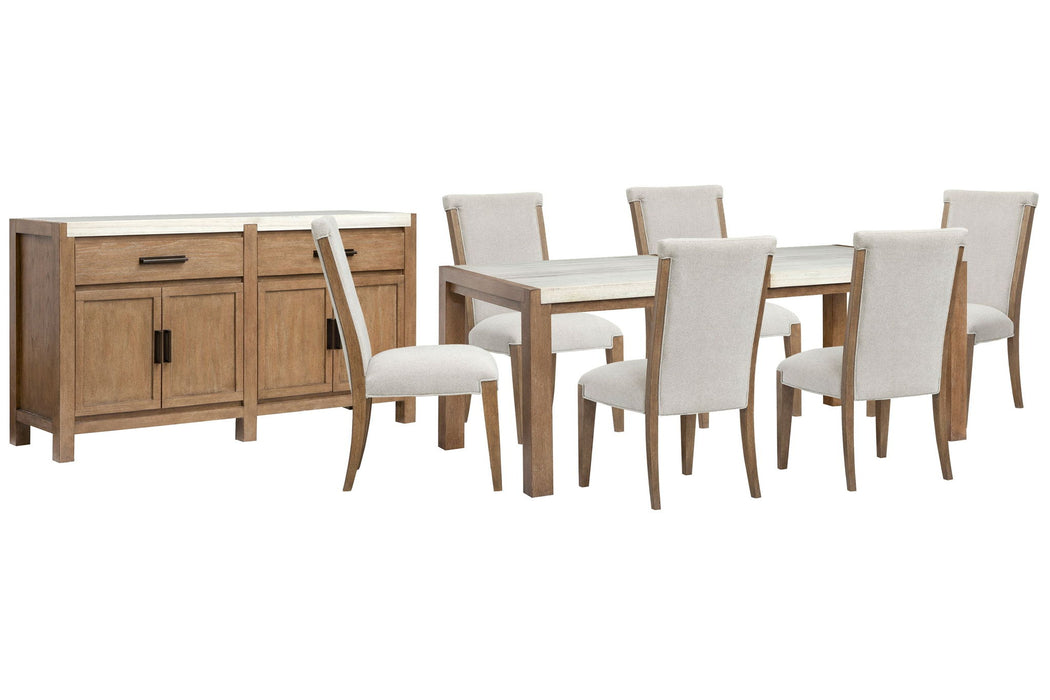 Plum Creek - 8 Piece Rectangular Dining Table Set Magnussen Furniture