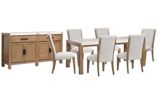 Plum Creek - 8 Piece Rectangular Dining Table Set Magnussen Furniture