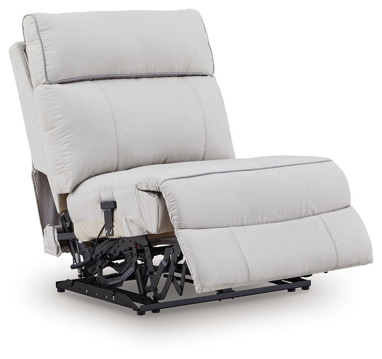 Social Pointe - Power Armless Recliner With Adjustable Headrest - Pearl / Ash