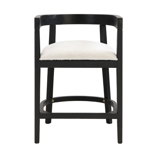 Modern Rubberwood Counter Stool Set With Upholstered Seats Noble House
