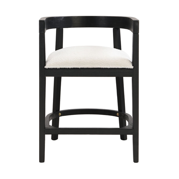 Modern Rubberwood Counter Stool Set With Upholstered Seats Noble House