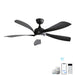 52" Low Profile Ceiling Fan With Remote Control Lights DC Motor For Patio Living Room - Black Daily Nest