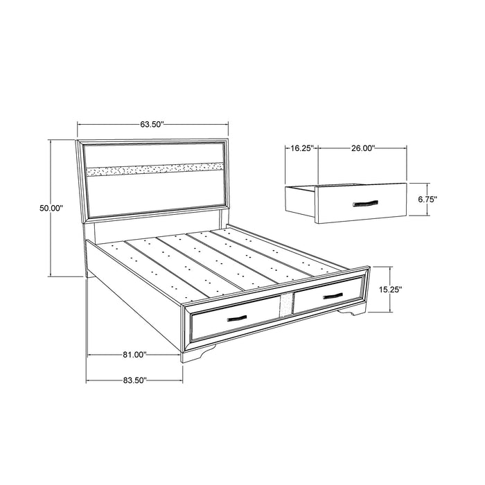 Ryder - 5 Piece Bedroom Set With Drawer Footboard Global Furniture USA