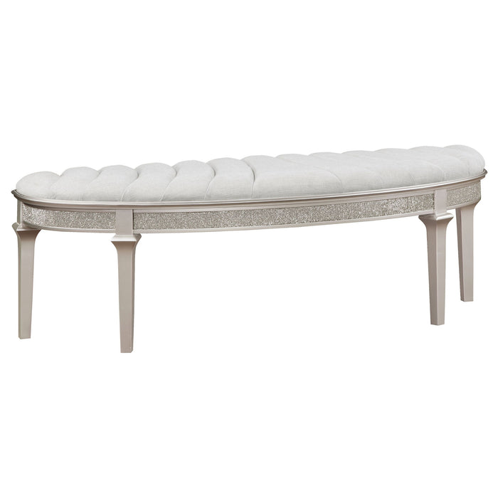 Colwood - Upholstered Curved With Channel Tufting And Slender Tapered Legs - Silver Gray Furniture Max
