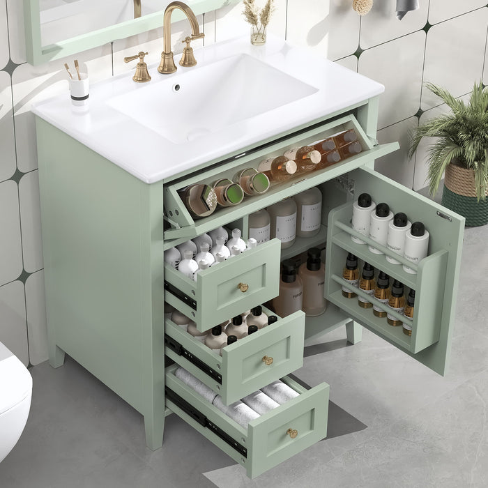 Modern Bathroom Vanity With Sink, 3 Drawers And Adjustable Shelf Hearth and Haven