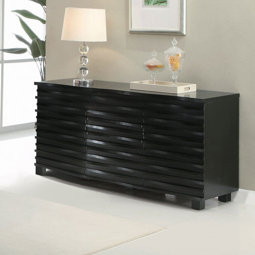Monette - 3 Drawer Server Sideboard - Black Furniture Max