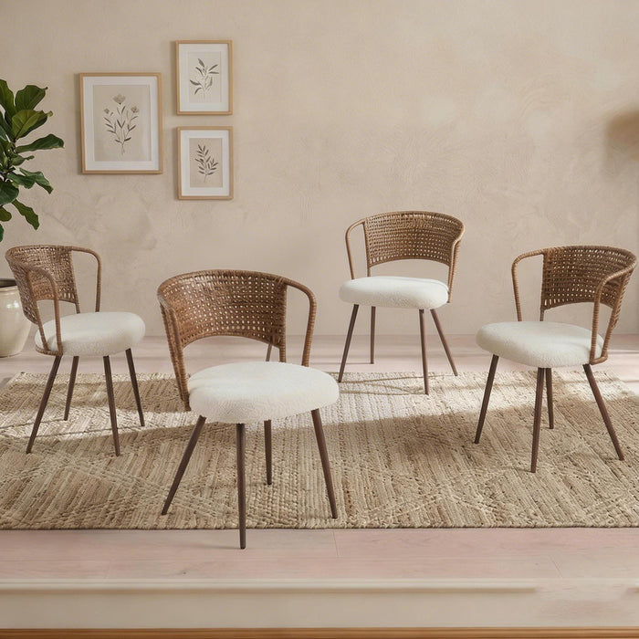 Farmhouse Style Wicker Dining Chair Home Essentials