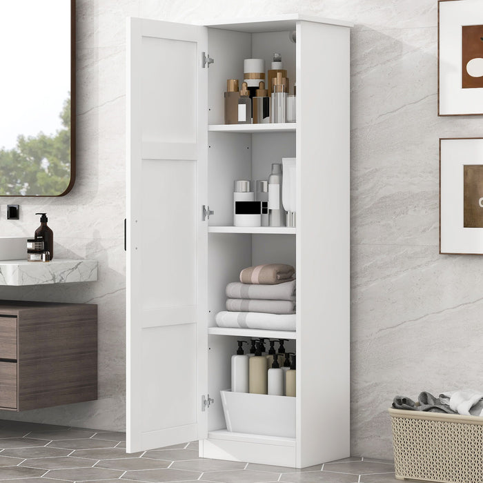 Storage Cabinet With 1 Door And Adjustable Shelf, Rectangle Shape - White Hearth and Haven