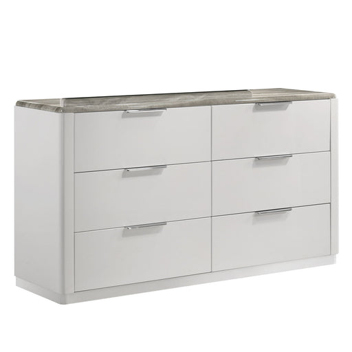 Jazz - 6 Drawer Dresser (Mirror Not Included) - White Matrix Furniture Group