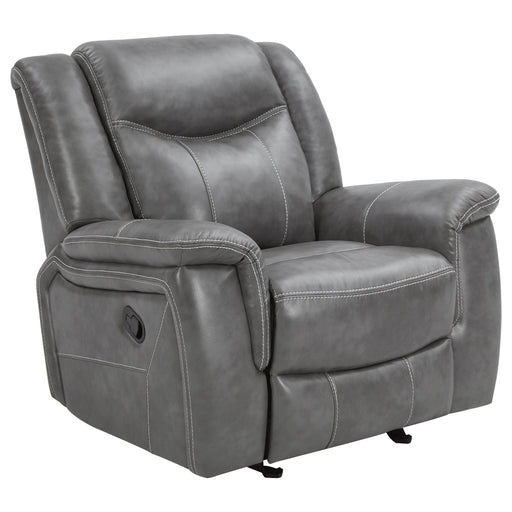 Encino - Upholstered Padded Arm Glider Recliner - Gray Furniture Max