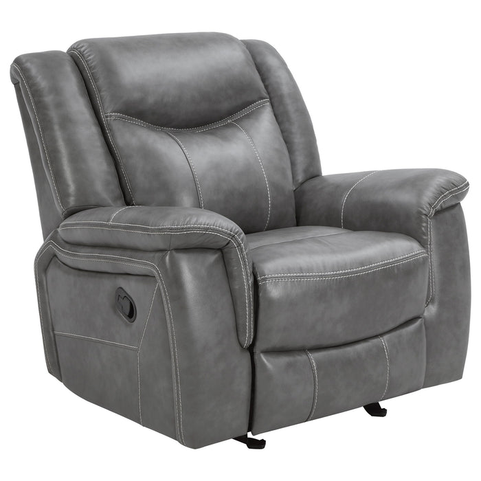 Encino - Upholstered Padded Arm Glider Recliner - Gray Furniture Max