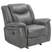 Encino - Upholstered Padded Arm Glider Recliner - Gray Furniture Max